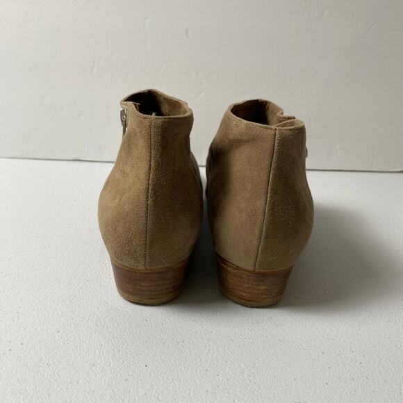 Aldo Size 8 Suede Leather Ankle Boot Made Spain Taupe Brown Booties Neutral Fall - Picture 4 of 16